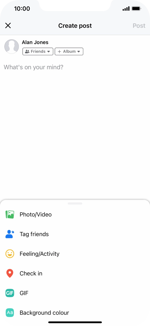Press the text input field.