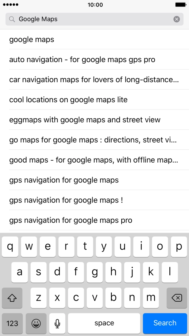 Key in Google Maps and press Search.