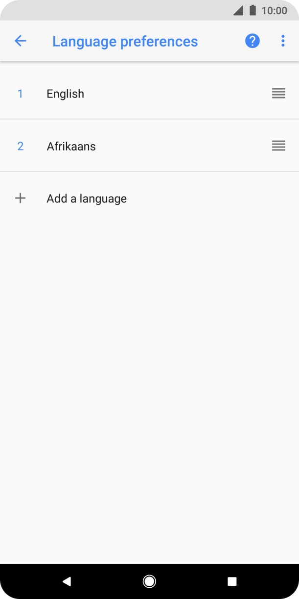 Press the move icon next to the required language and drag it to the top of the list.
