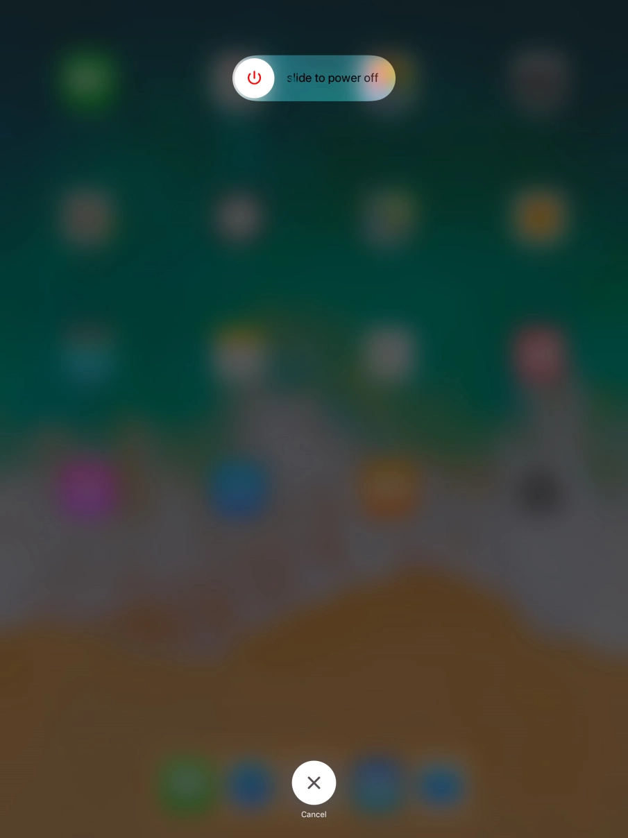 Press and drag the power off icon right.