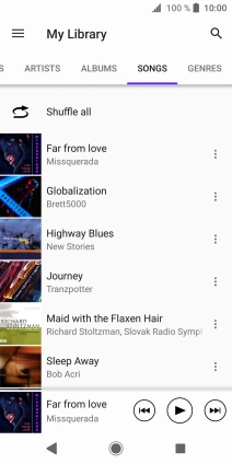 Press the required audio file.