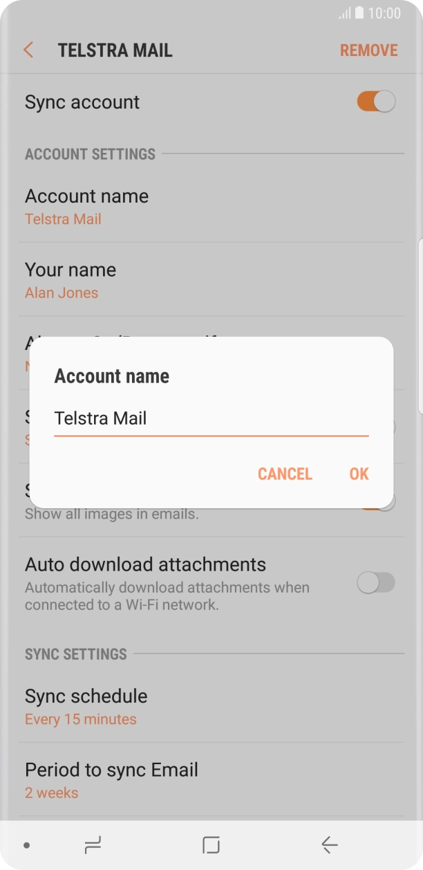 Key in the required name and press OK. Key in the required name and press OK.