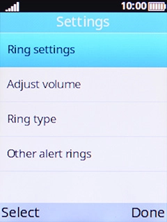 Select Ring settings.