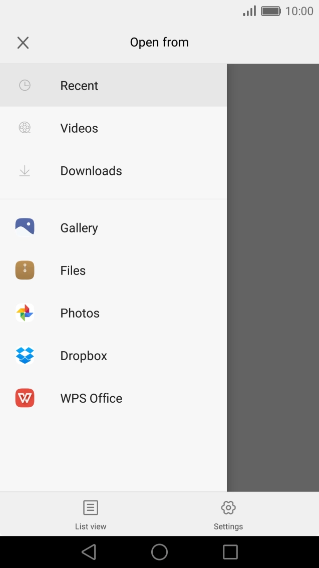 Press Gallery and go to the required folder.