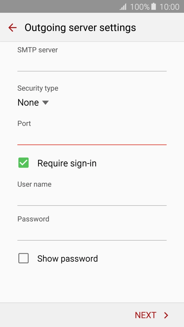 Press the field below 