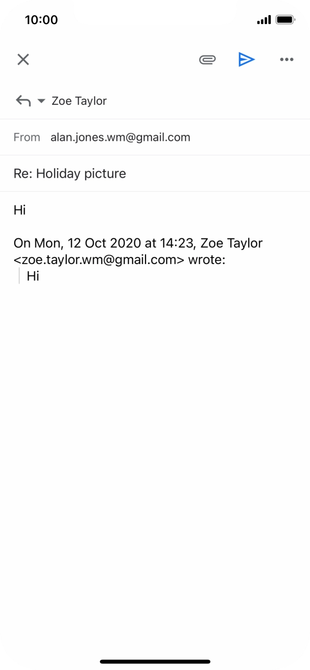 Write the required text and press the send icon.