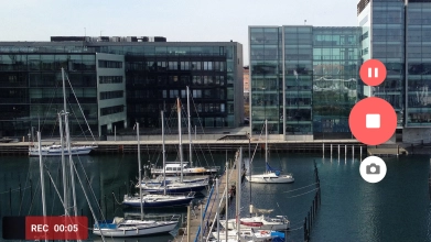 Press the stop icon to stop recording.