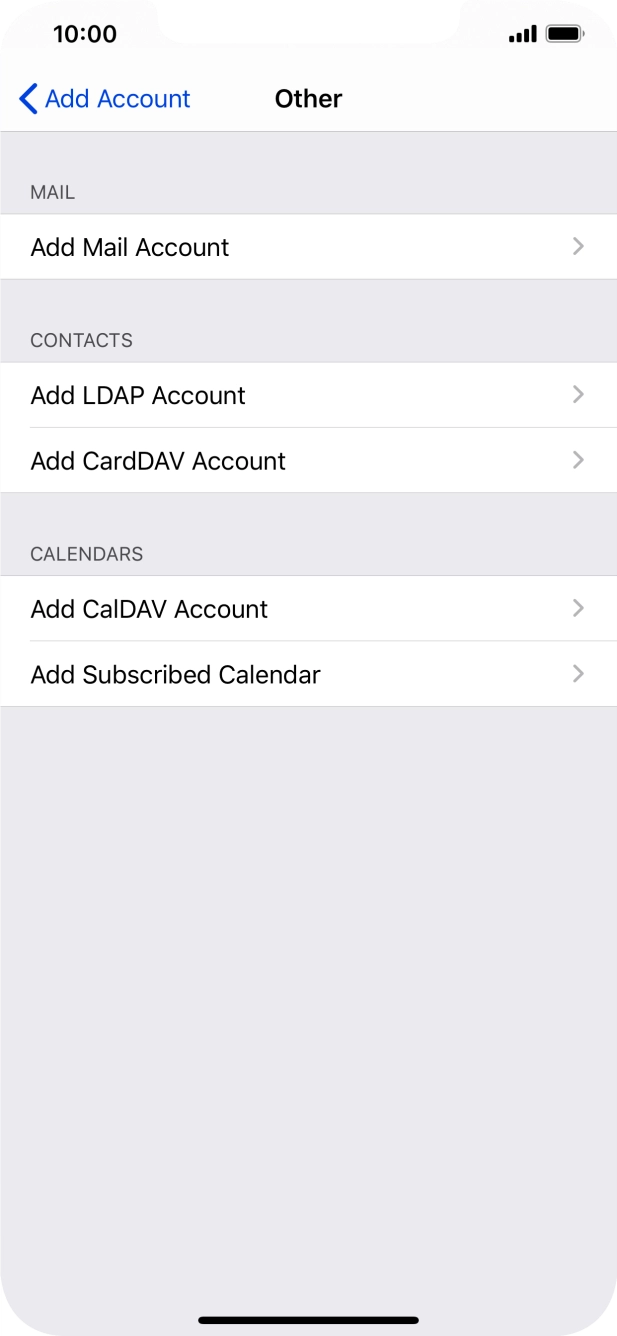 Press Add Mail Account.
