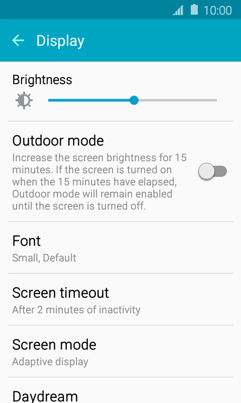Press Screen timeout.