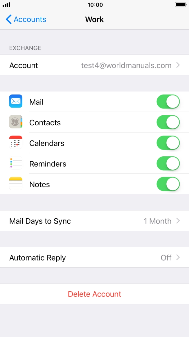 Press Delete Account.