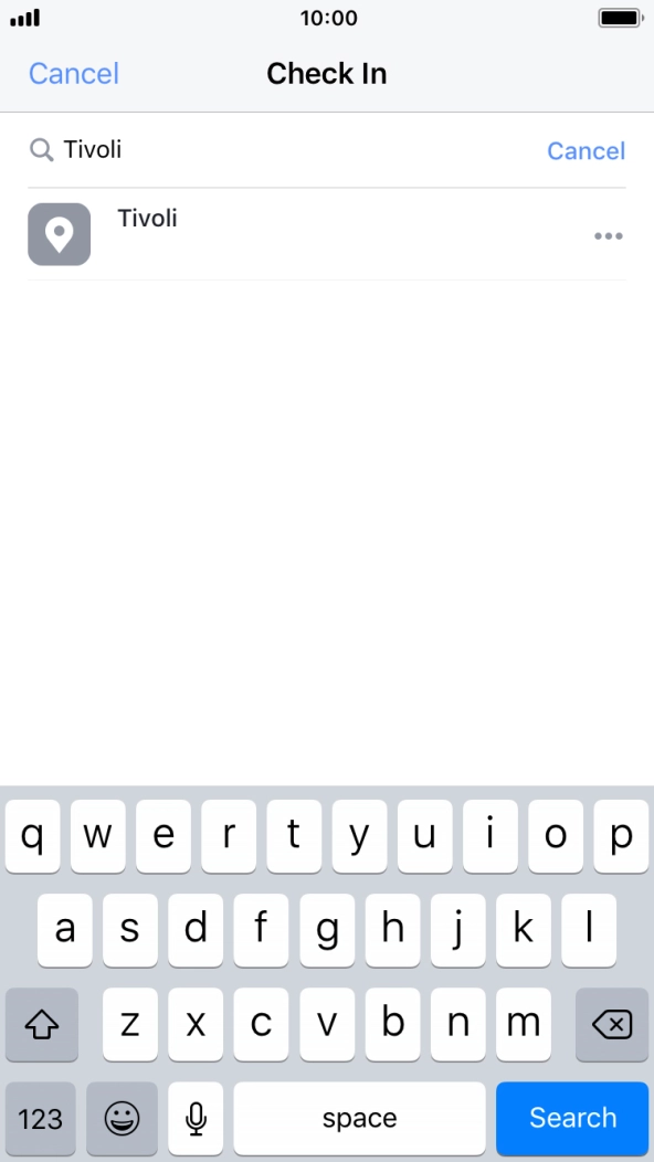 Key in the required search word and press the required location.