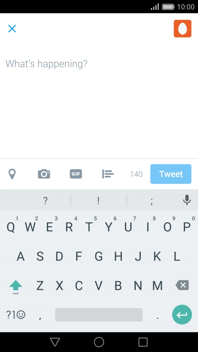 Press the text input field.