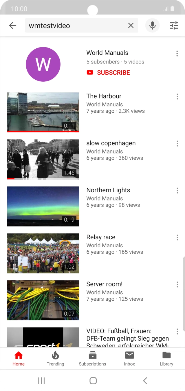 Press the required video clip.