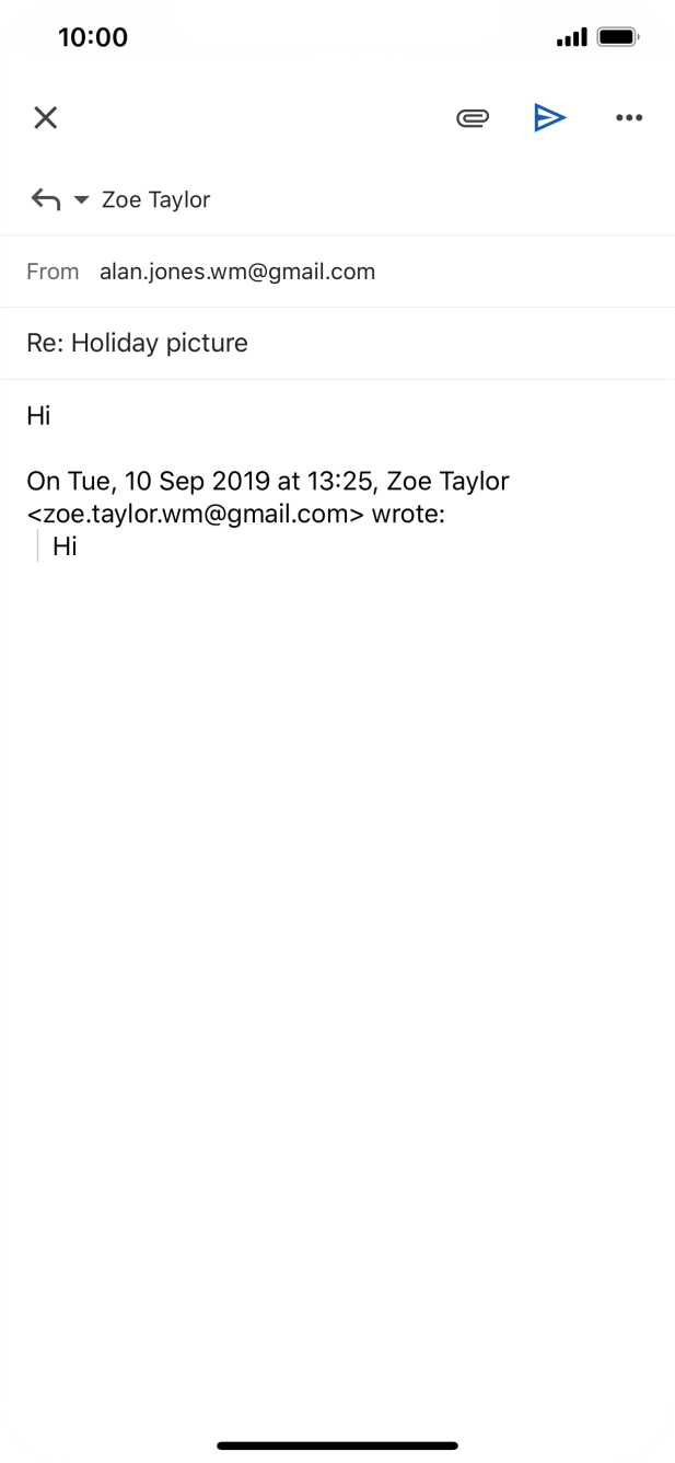 Write the required text and press the send icon.