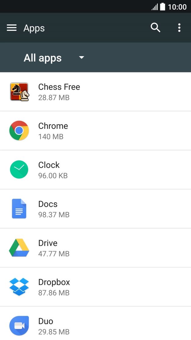 Press the required app.
