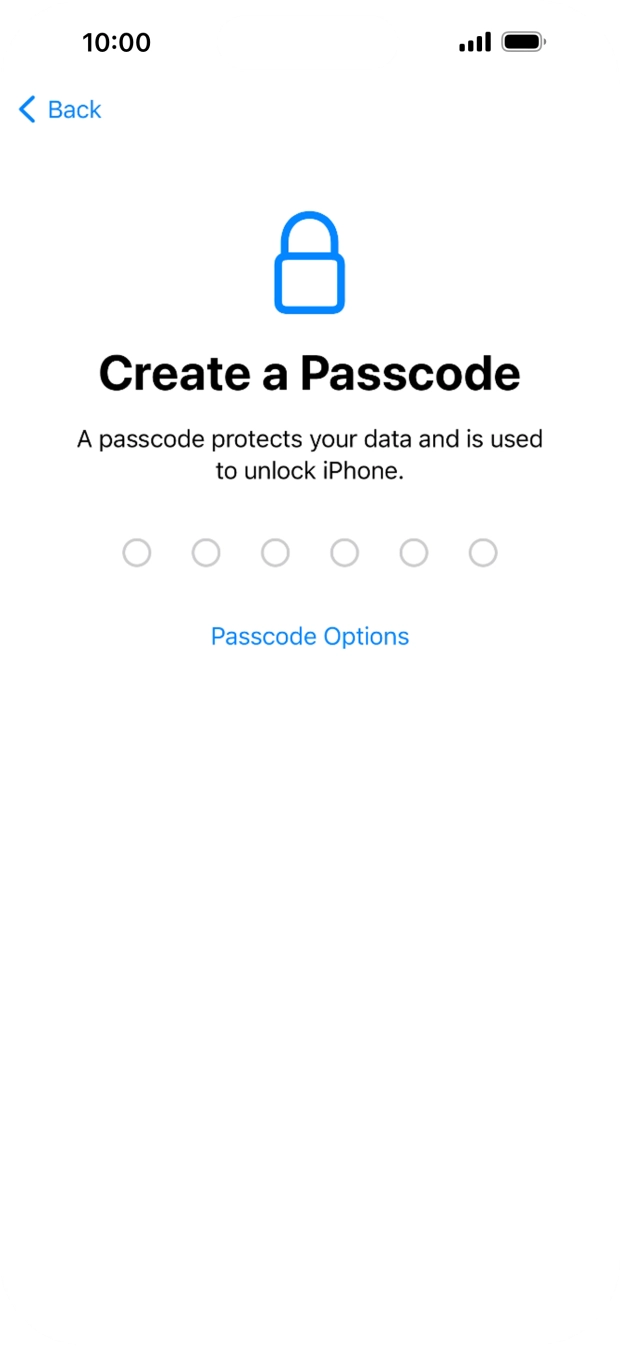 Press Passcode Options.