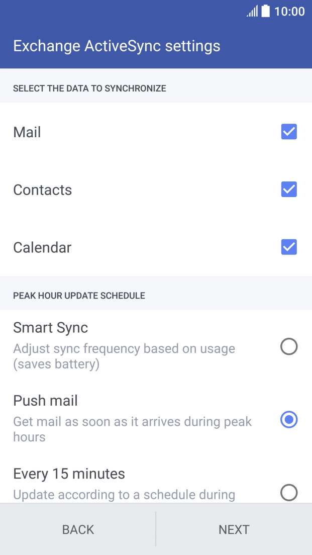 Press Mail to turn the function on or off.
