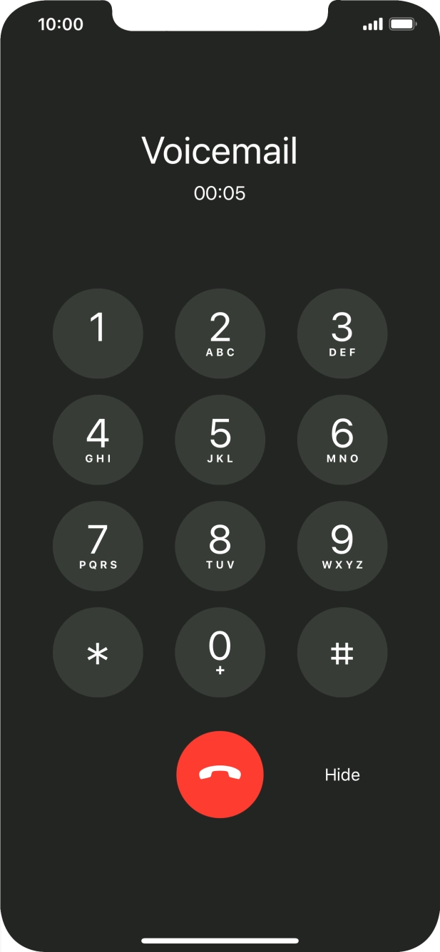Press the end call icon to end the call.