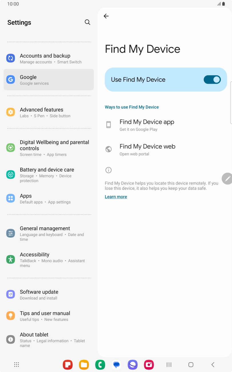 Press the Home key to return to the home screen.