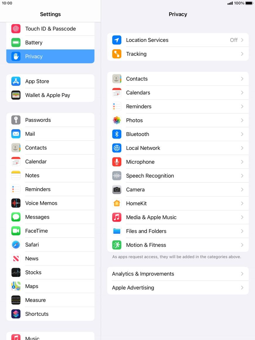 Press Location Services.