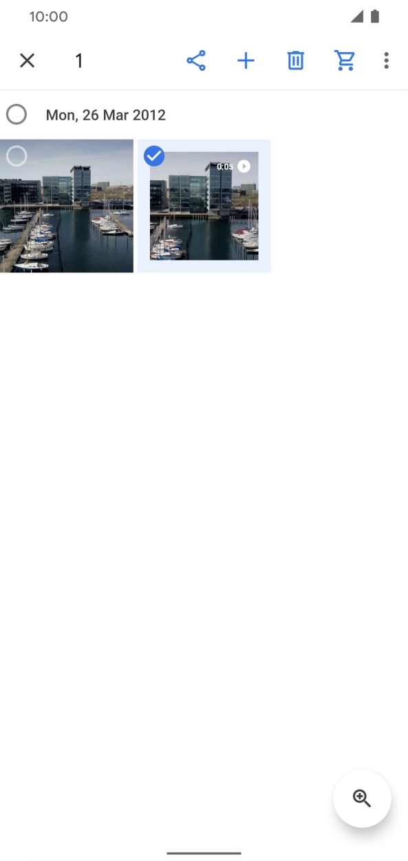 Press the required pictures or video clips to add them. Press the required pictures or video clips to add them.