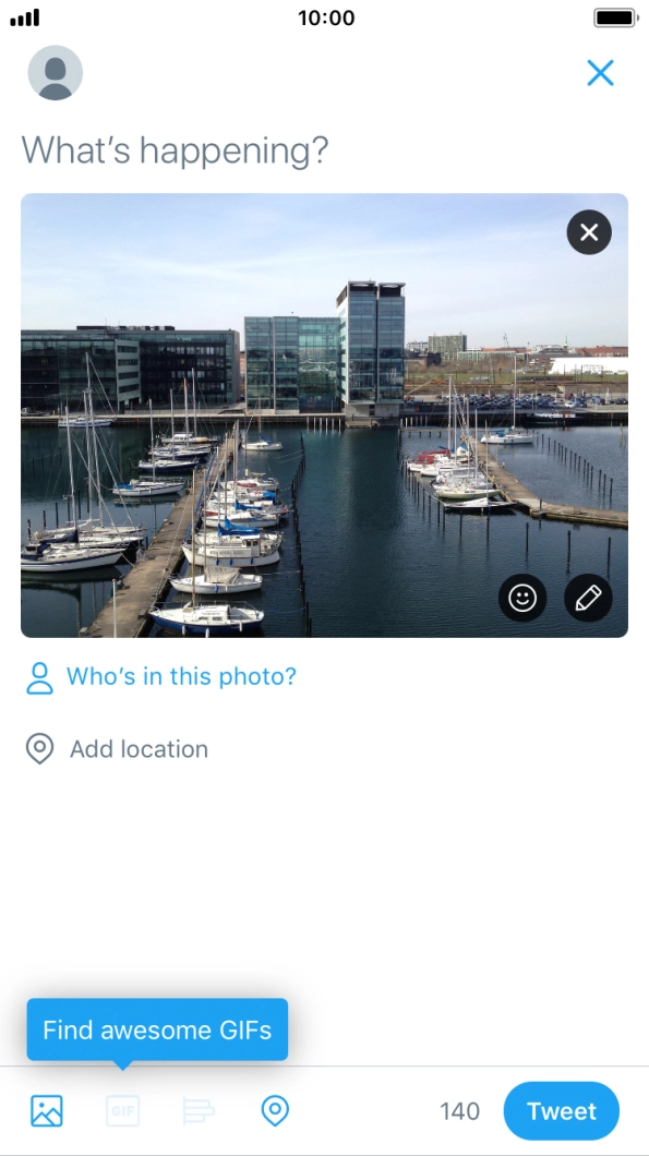 Press the text input field. Press the text input field.