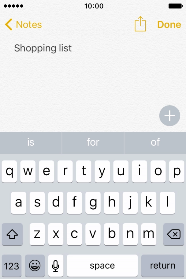 Press the add content icon and follow the instructions on the screen to add additional content to your note.