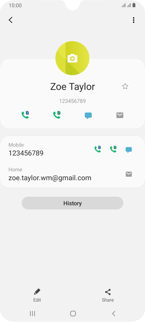 Press the call icon next to the required SIM.