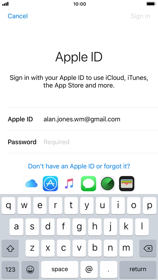 Press the field next to 