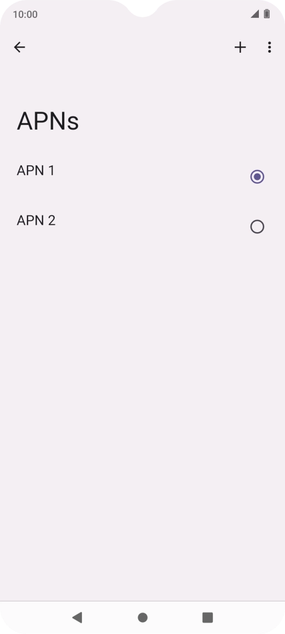 Press the field next to the data connection to activate it.