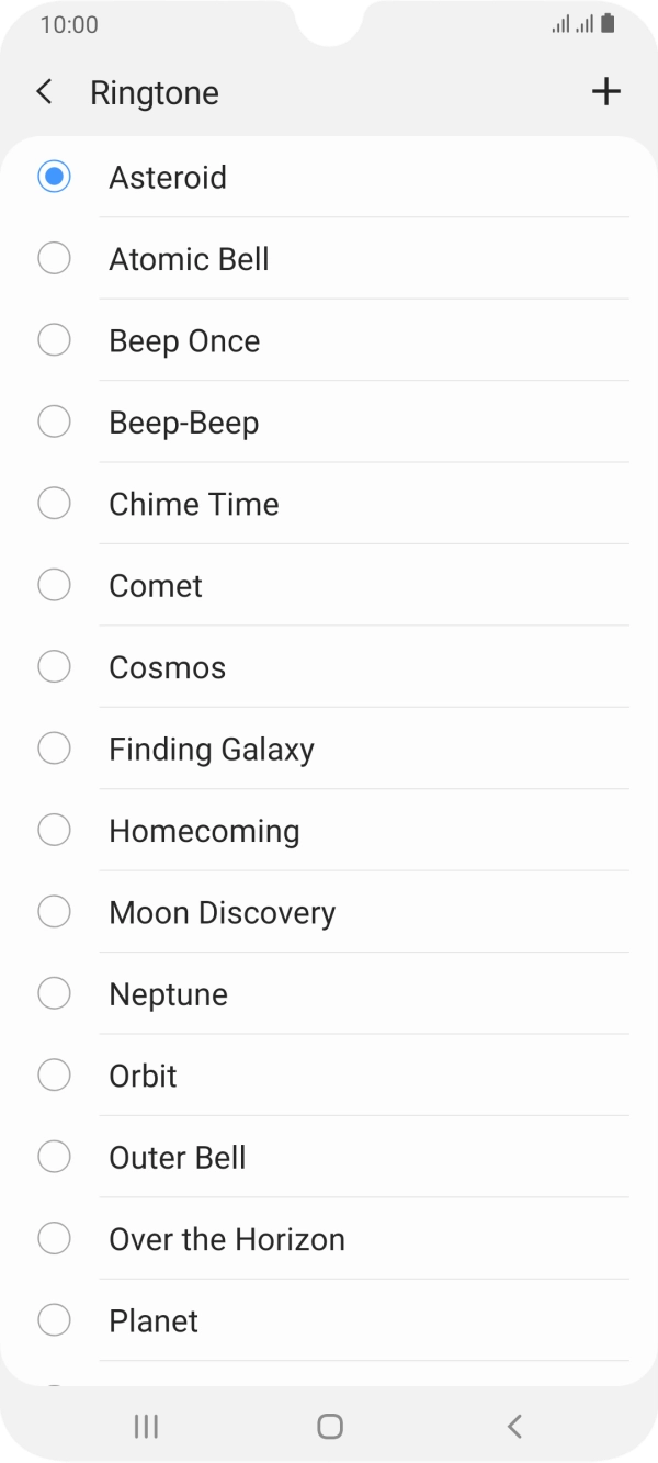 Press the add ring tone icon.
