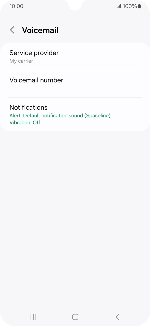 Press Voicemail number.