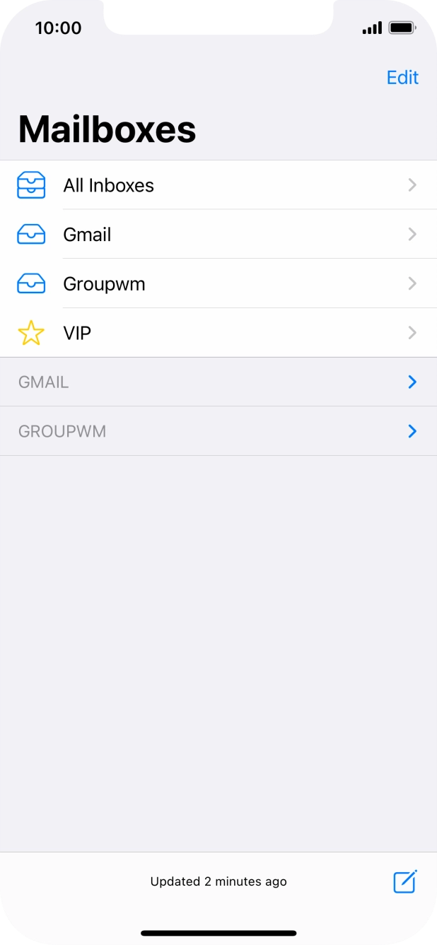 Press the required email account.