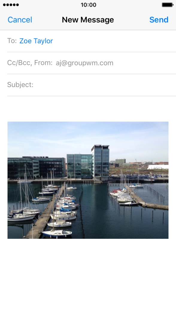 Write the text and press Send.