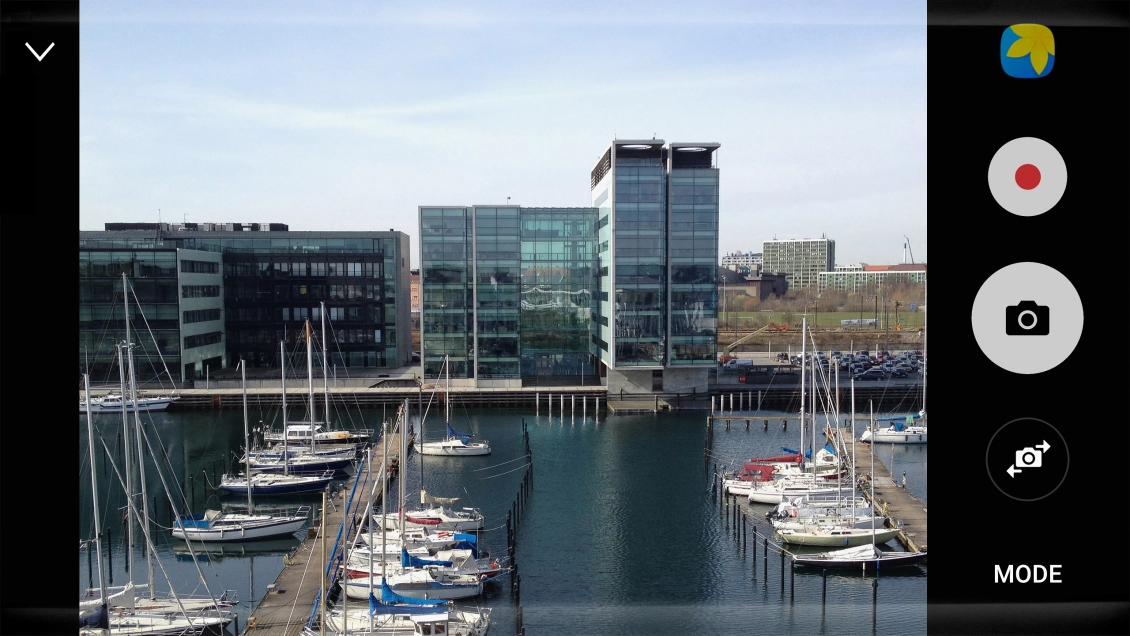 Press the camera icon to take a picture.