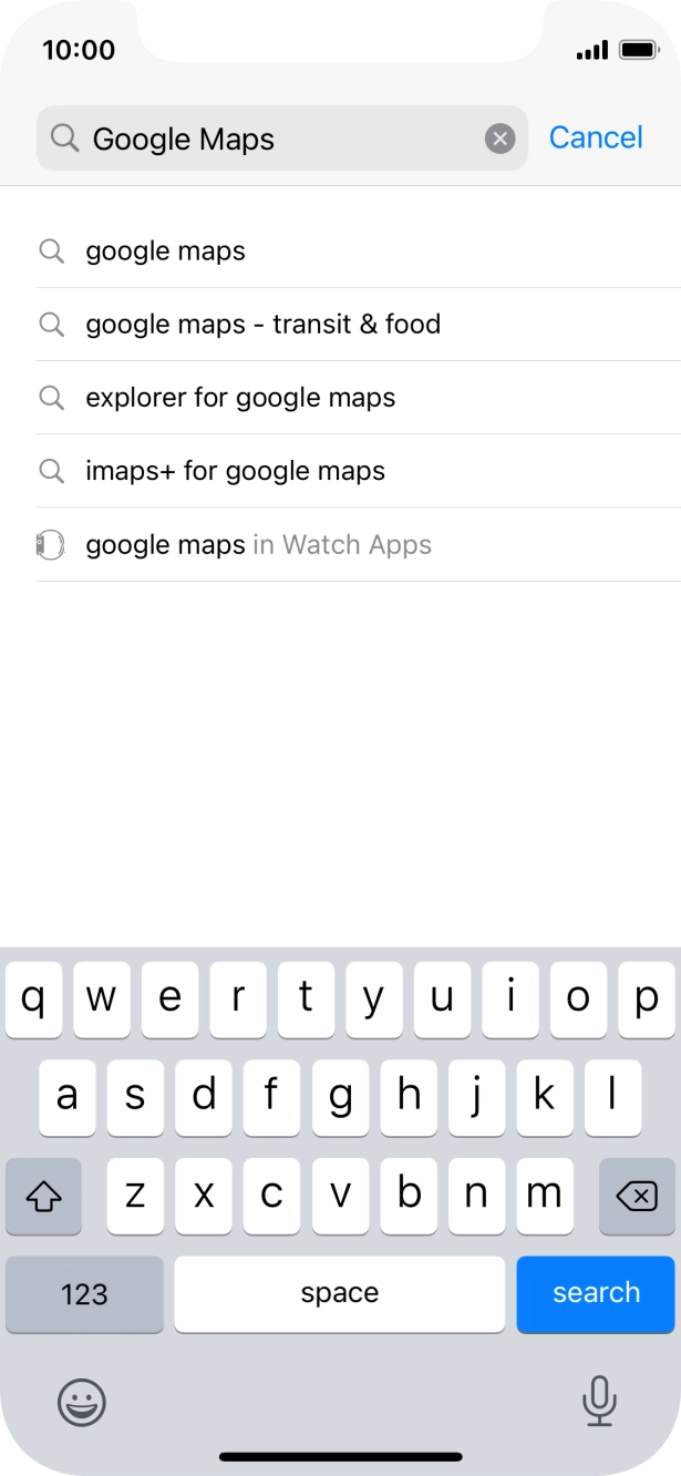 Key in Google Maps and press search.