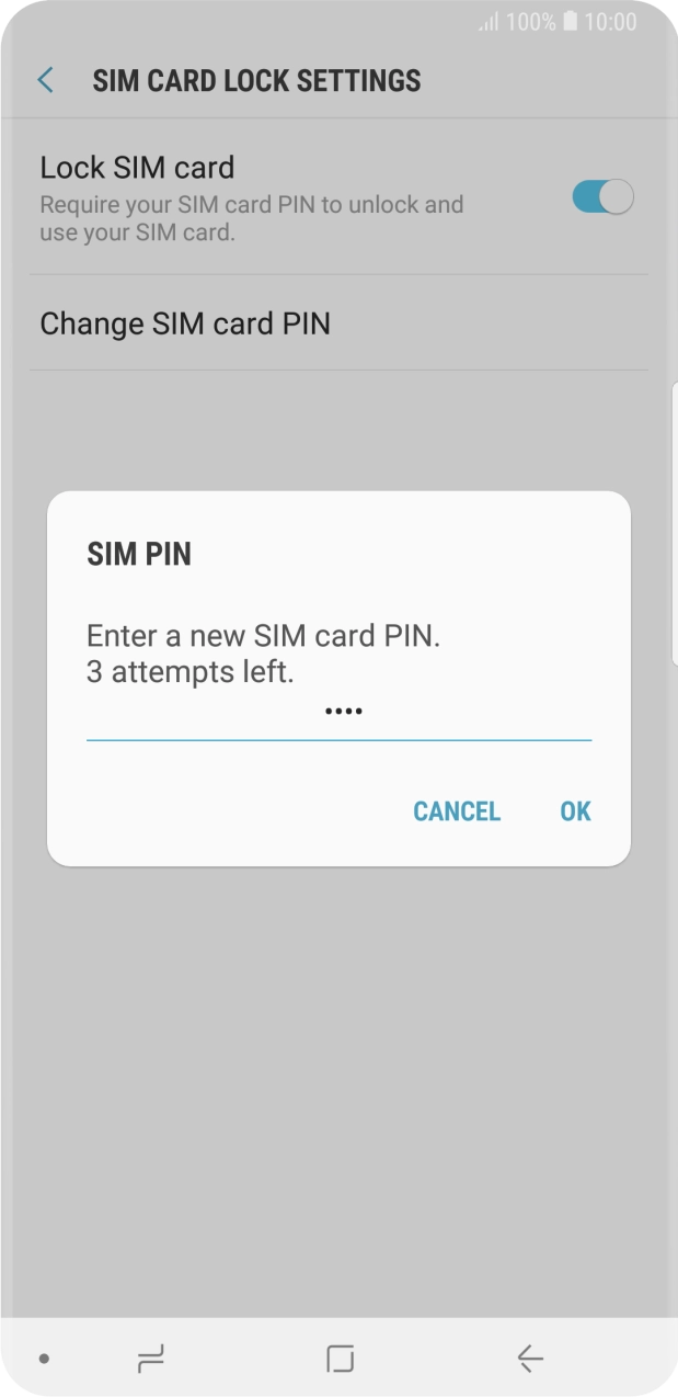 Key in a new four-digit PIN and press OK.