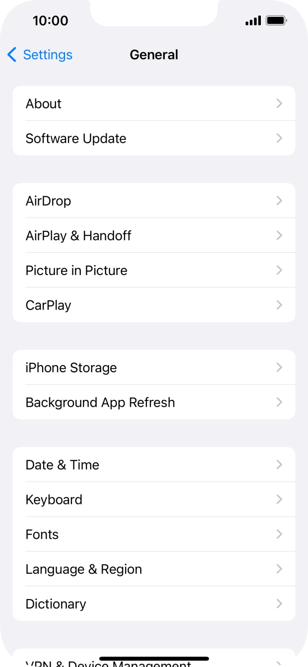 Press Software Update. If a new software version is available, it's displayed. Follow the instructions on the screen to update the phone software.