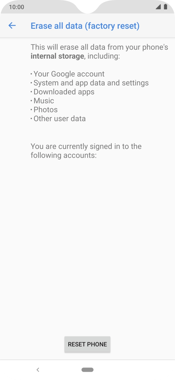 Press RESET PHONE. Press RESET PHONE.
