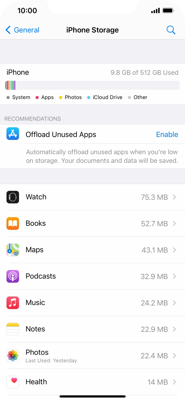 Press the required app.