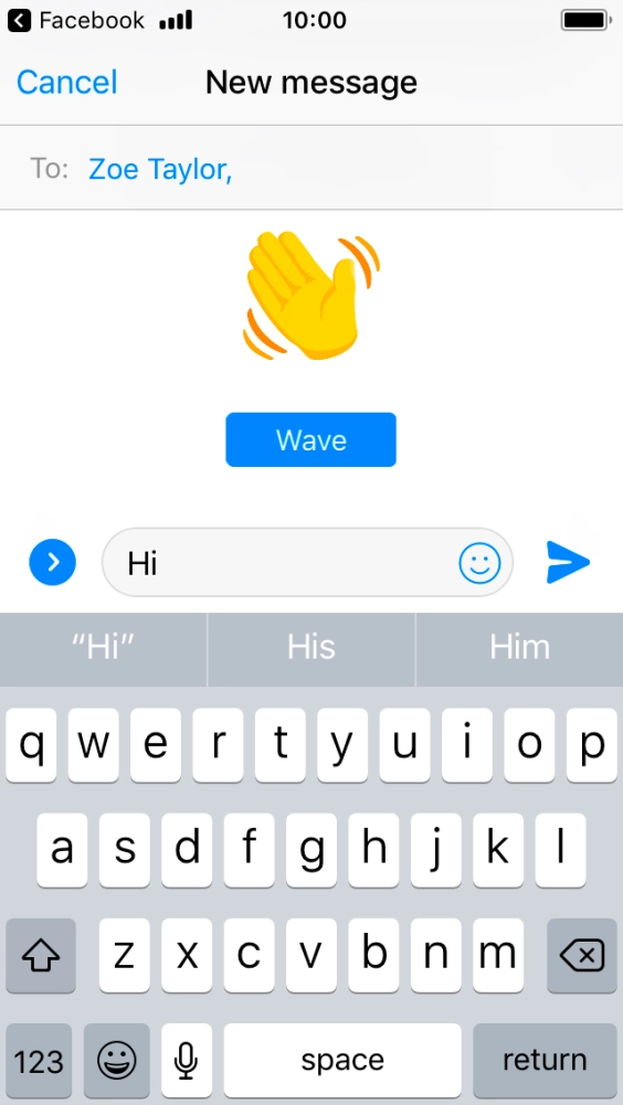 Write the required message and press the send icon.