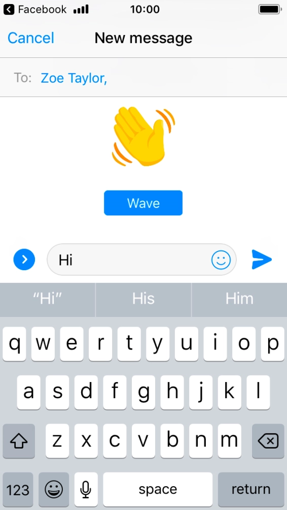Write the required message and press the send icon.