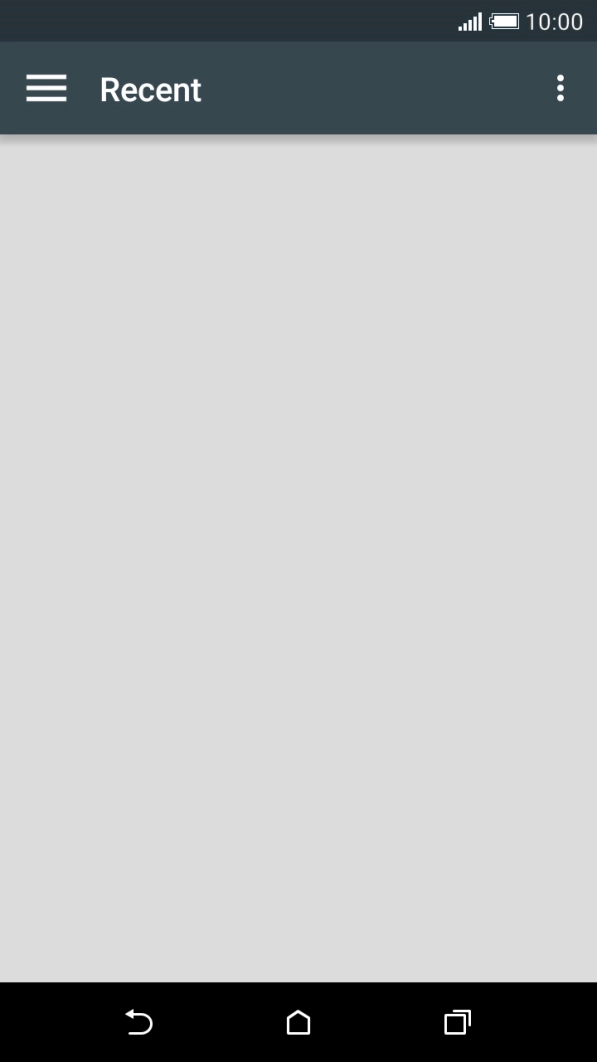 Slide your finger right starting from the left side of the screen.