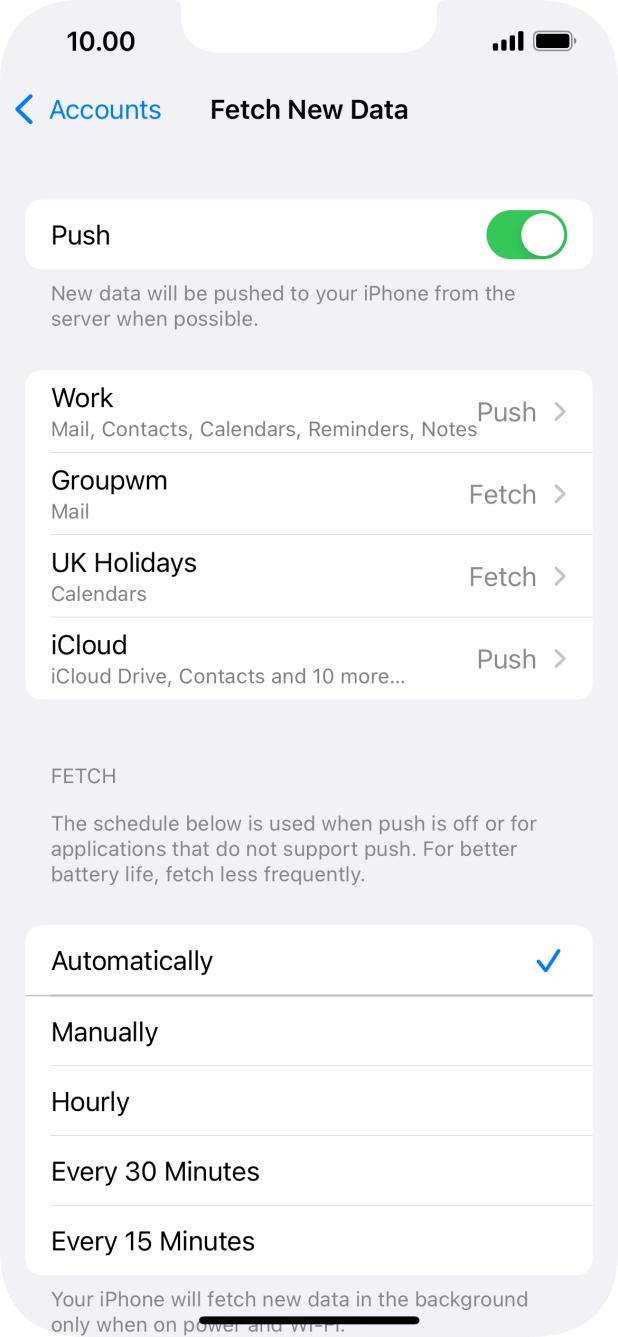 Press the indicator next to 