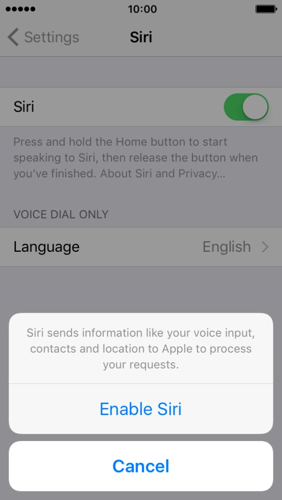 Press Enable Siri. Press Enable Siri.