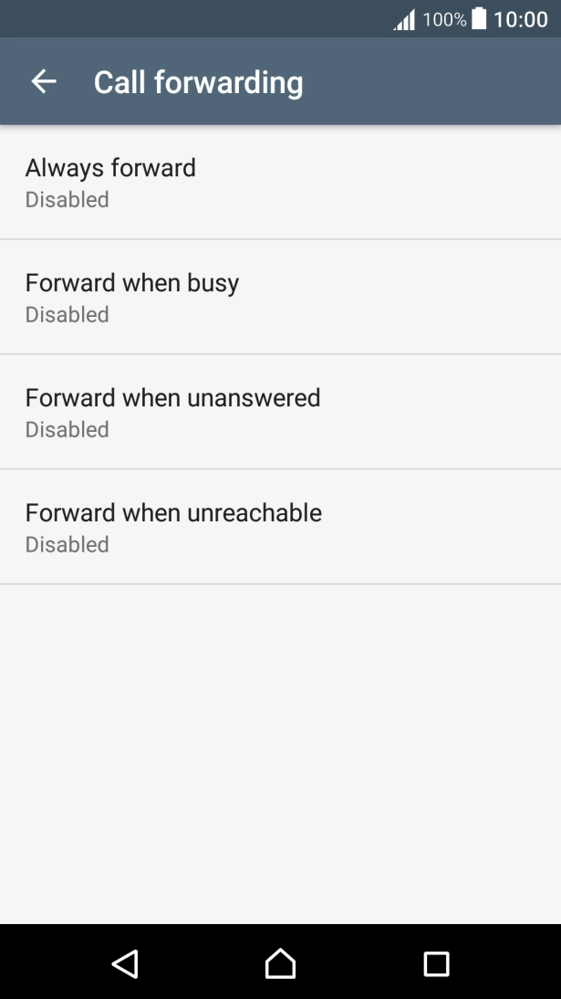 Press the required divert type.