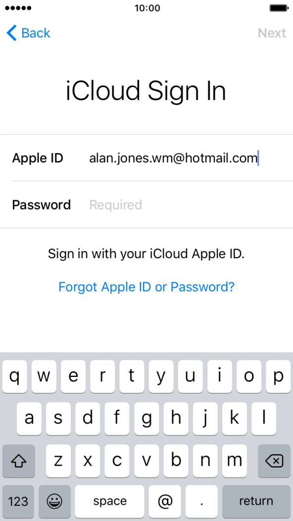 Press Required and key in the password for your Apple ID.