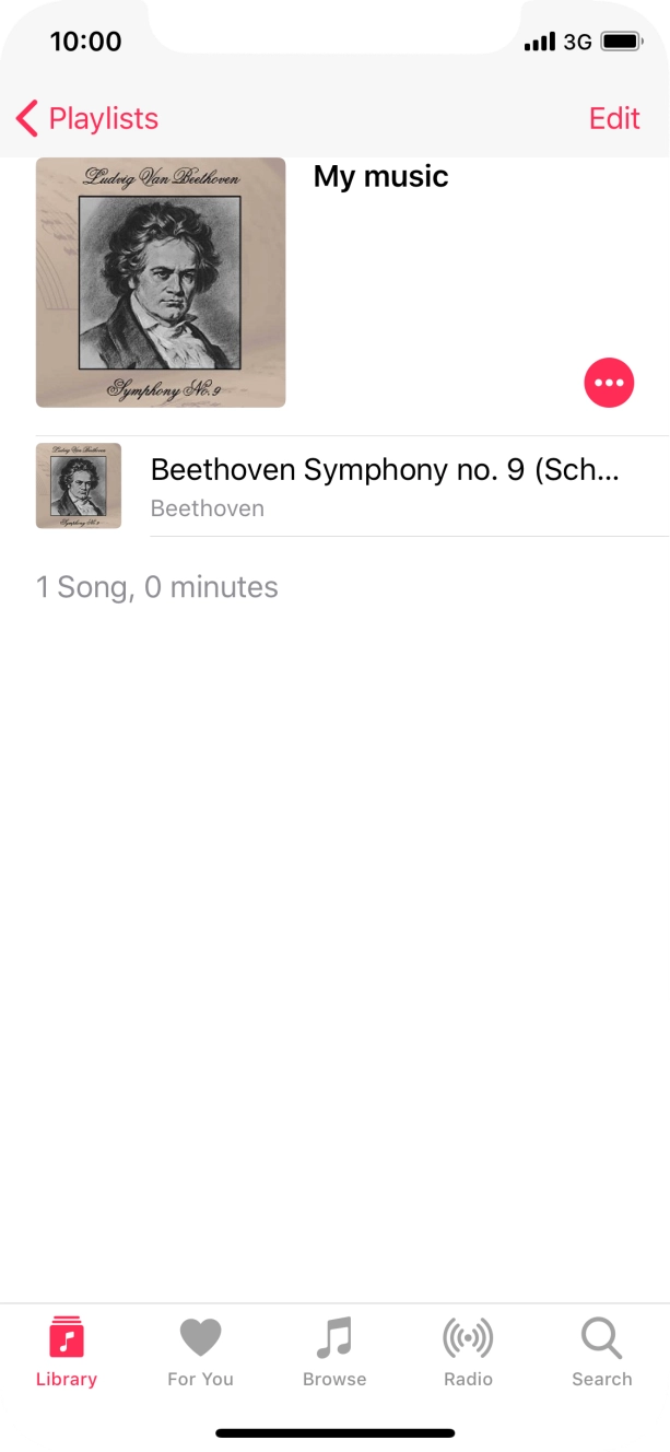 Hard press and hold the required audio file until a pop-up menu is displayed.
