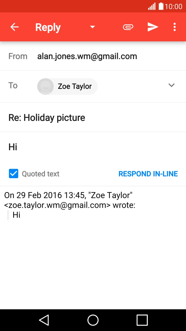 Write the required text and press the send icon.