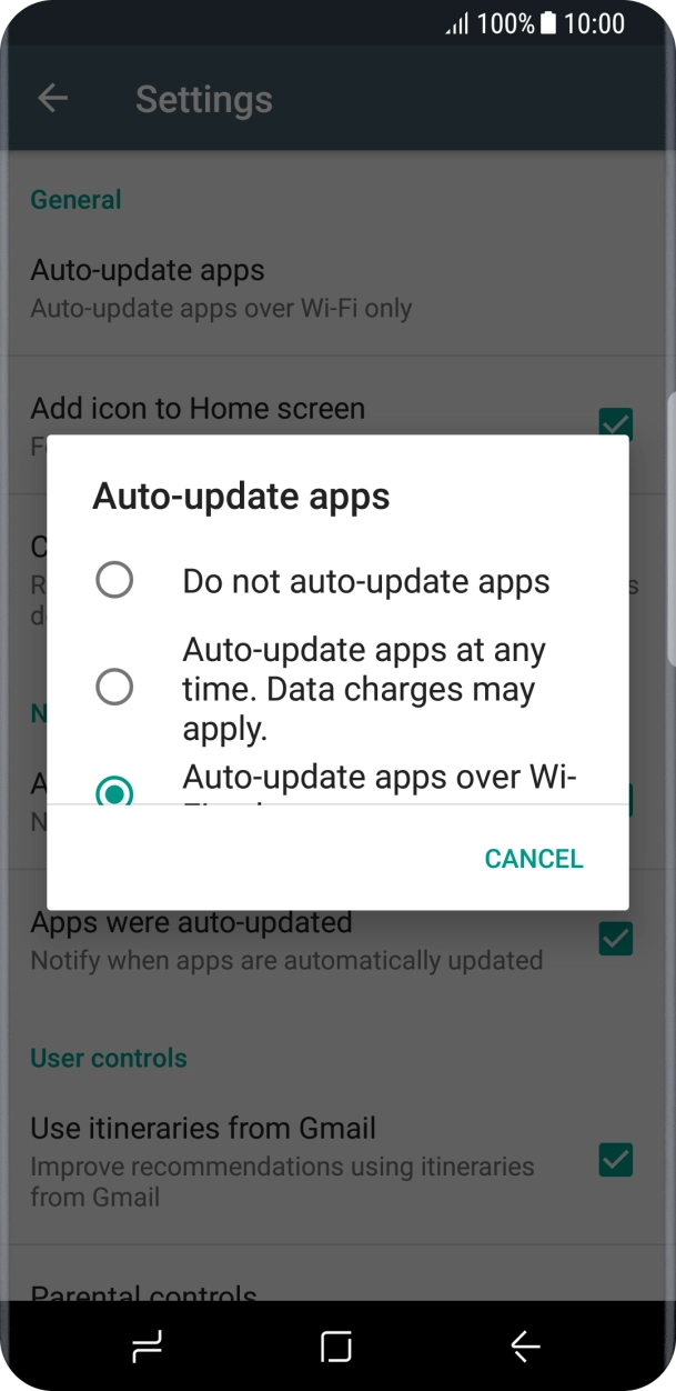 Press Do not auto-update apps to turn off the function.